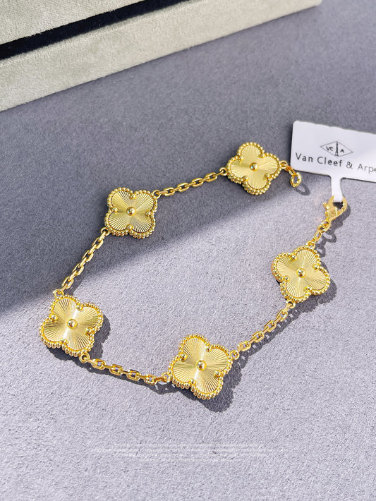 Gold Clover Charm Bracelet