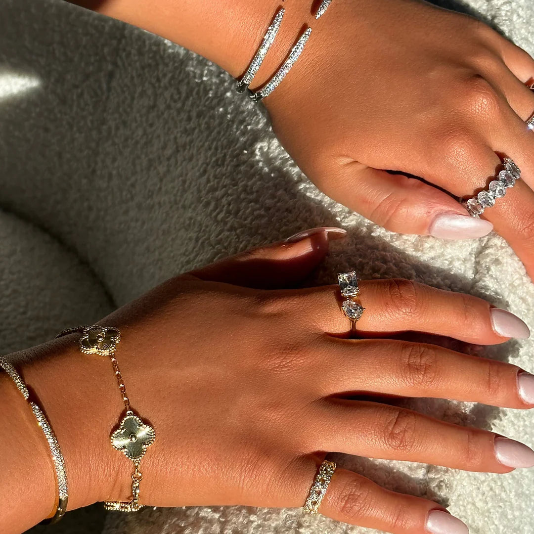 Gold Clover Charm Bracelet